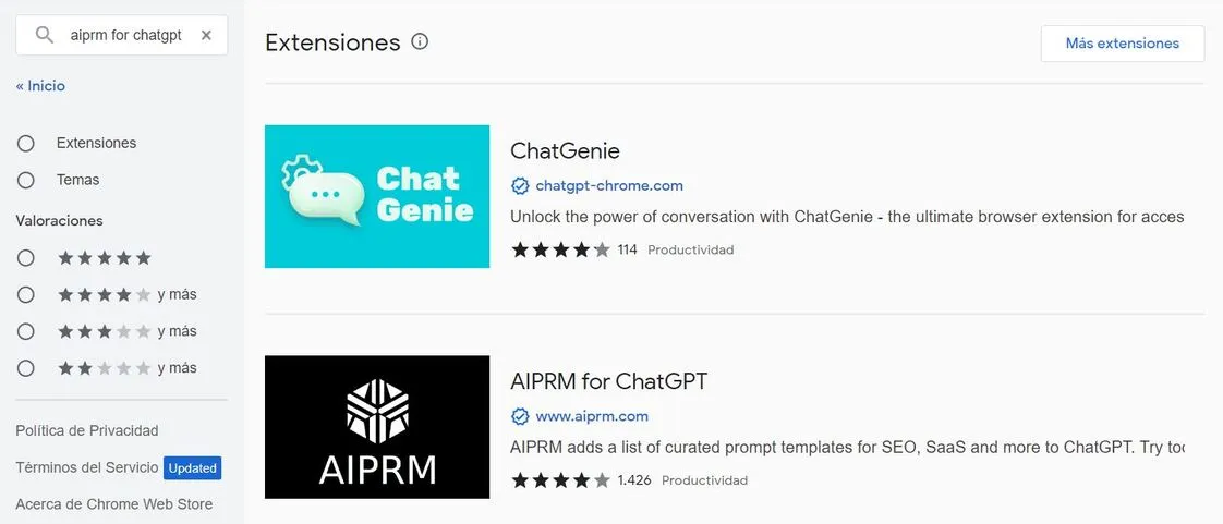 instalar la extensión AIPRM para ChatGPT